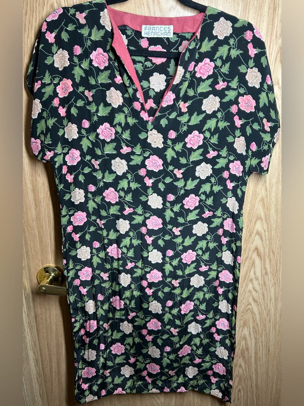 Vintage 70s Frances Henaghan Size M Floral Tunic Top